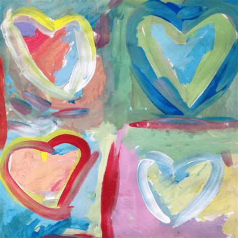 How to Paint Colorful Hearts Inspired by Jim Dine • TeachKidsArt