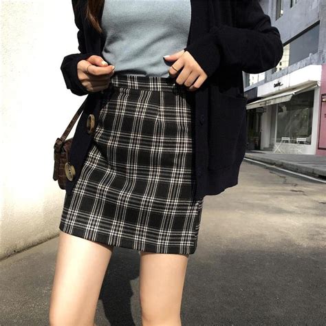 black plaid skirt only worn once in size s , could... - Depop