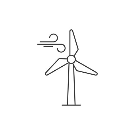 Vector sign of the wind turbine symbol is isolated on a white ...