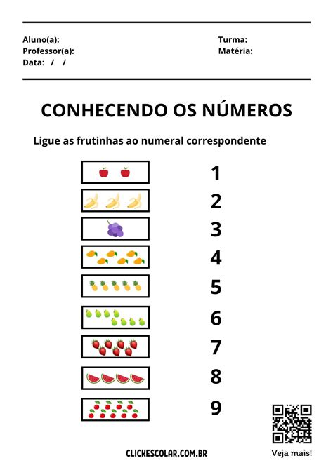Atividades com Números de 1 a 9