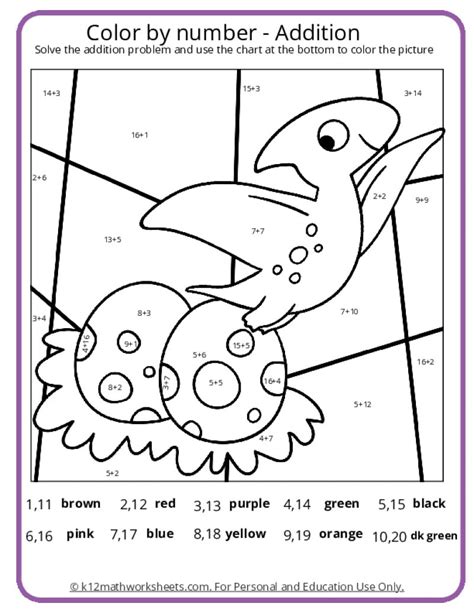 Image result for Color Number Addition
