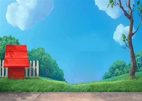 Buy EOALOR 7W x5H FT Cartoon Red Dog House Blue Sky Photography ...