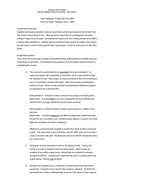 Image result for Format for Science Project