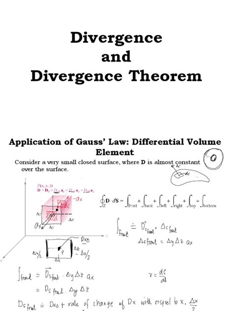 Divergence Theorem and Gauss' Law Applications | PDF
