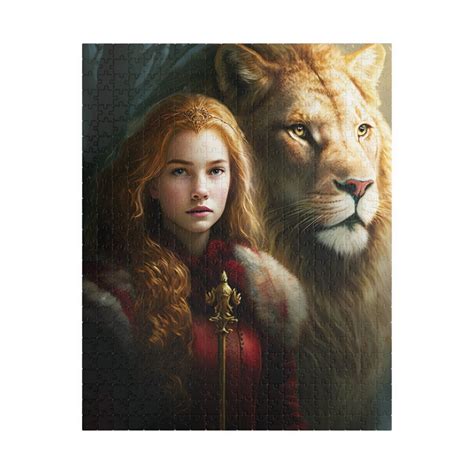 Queen Lucy the Valiant With Aslan the Lion, Narnia Fantasy Jigsaw ...