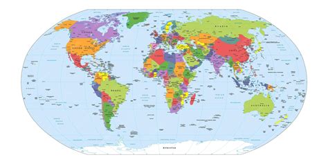 Colored World Map with Names 的图像结果