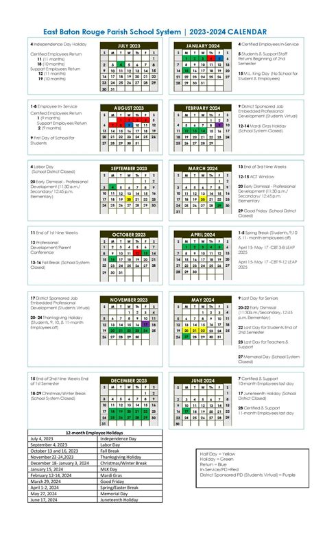 East Baton Rouge Parish Schools Calendar Holidays 2025-2026 - School ...