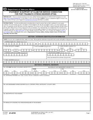 2014 Form VA 21-0781 Fill Online, Printable, Fillable, Blank - pdfFiller