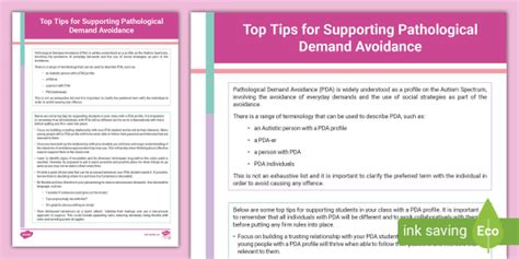 Pathological Demand Avoidance Tips | Twinkl | PDA