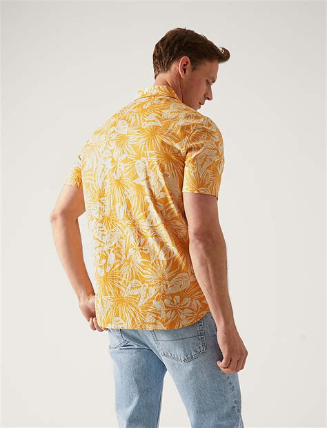 Buy Pure Cotton Hawaiian Cuban Collar Shirt at Marks & Spencer