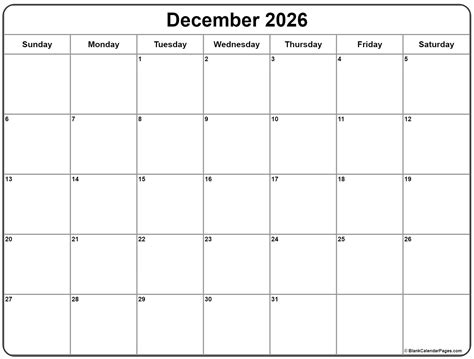 December 2026 Calendar