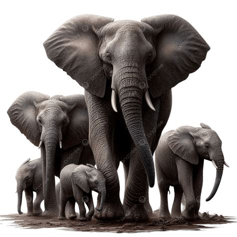 African Elephants In A Social Group, Group Of Elephants, Standing ...