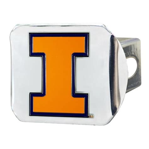 FANMATS Illinois Fighting Illini NCAA Chrome Color Hitch Hitch cover in ...