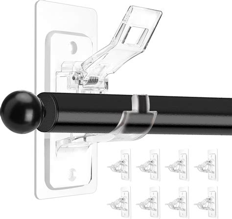 Amazon.com: ANDGOO 8-Pack No Drill Curtain Rod Brackets, Self Adhesive ...