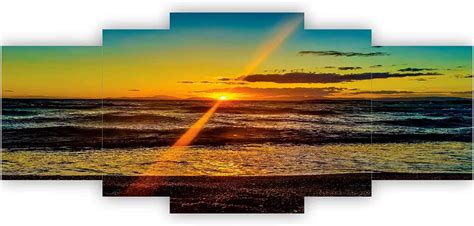 SAF paintings Set of 5 Beautiful Sunrise Nature scenery UV Textured ...