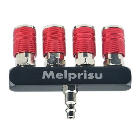 Buy Air Compressor Manifold 4Way Air Hose Splitter Air Manifold In-line ...