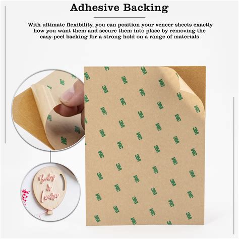 Proflex Birch Wood Veneer Sheets Laser Cut 12 x 20 inch with 3M Self ...