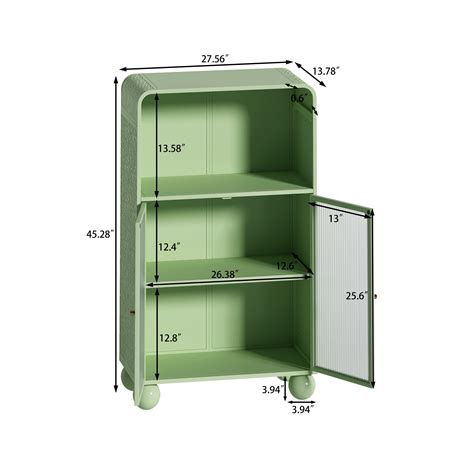 DUOSONG 45.28" H Storage Cabinet, Bathroom Floor Cabinet With Glass ...