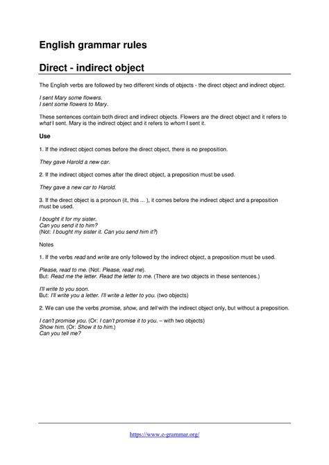 Image result for Direct and Indirect Object Examples