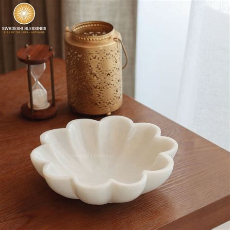 HandCrafted Marble Large Decorative Bowl | White Decorative Bowls for ...