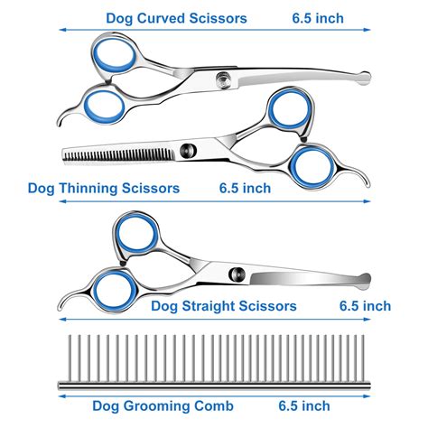 ZOUYUE Dog Grooming Scissors with Safety Round Tips, Heavy Duty ...