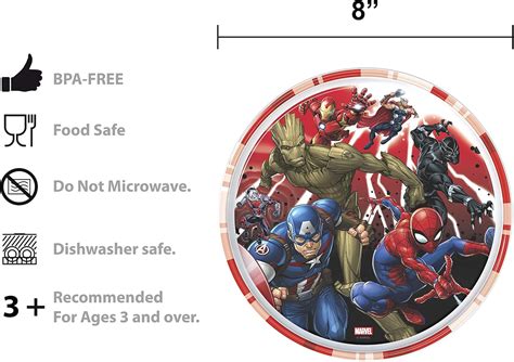 Buy Zak Designs Marvel Dinnerware 5 Piece Set Includes Plate, Bowl ...