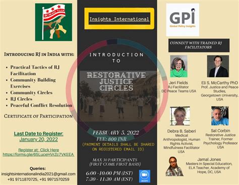 ONE-DAY WORKSHOP ON "RESTORATIVE JUSTICE" BY INSIGHTS INTERNATIONAL IN ...