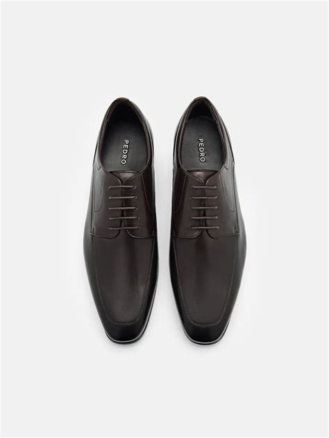 Dark Brown Leather Derby Shoes - PEDRO MY