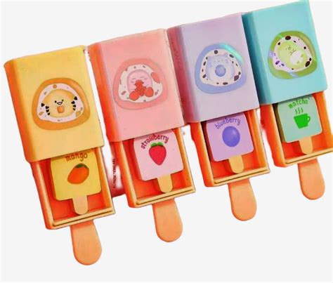 VR Creatives Pencil Eraser Magic Box Popsicle Shaped Ice Cream Drawer ...