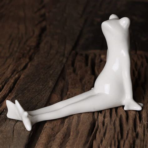 Buy Home4U Polli White Stretching Frog Figurine for Home and Office ...