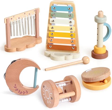 Amazon.com: Baby Musical Instruments-Montessori Wooden Musical Toys for ...