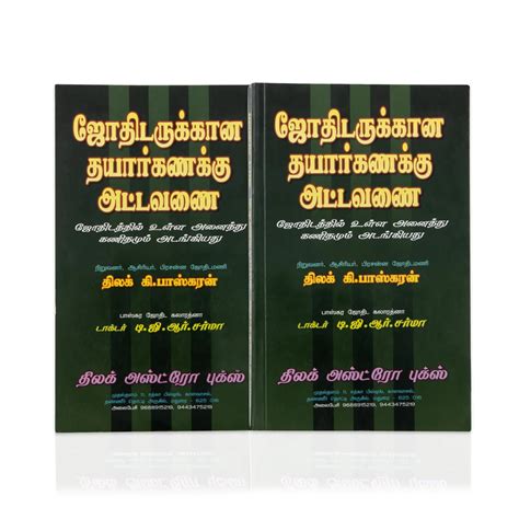 Jothidarukkaana Thayaar Kanakku Attavanai- Volume 1- Tamil | K.Bhaskar