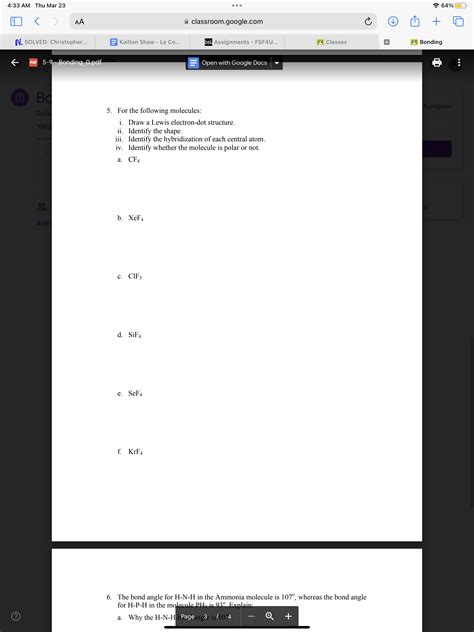 4:33 AM Thu Mar 23 ? 64 % AA Classroom.google.com N. SOLVED ...
