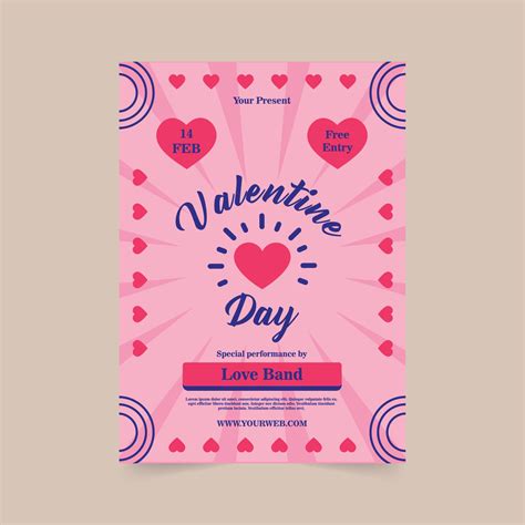 Happy Valentine's Day posters. Vector elegant template of a poster for ...