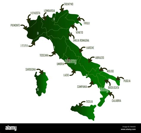 map Italy on white background Stock Photo - Alamy