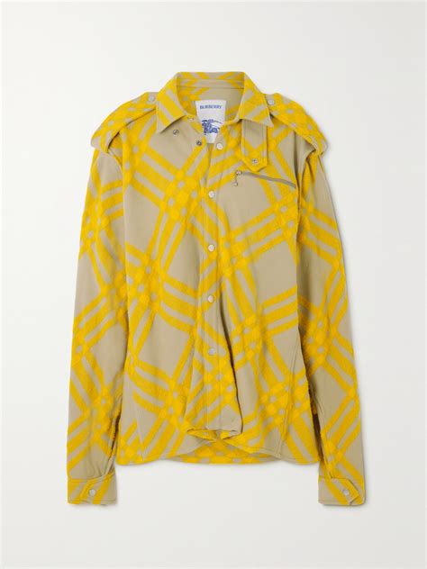 Burberry Oversized Checked Wool Bomber Jacket In Yellow | ModeSens
