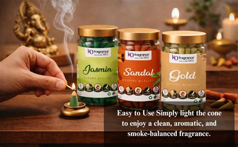 KN FRAGRANCE & COLOGNES Natural Dhoop Cone Long-Lasting Fragrance for ...