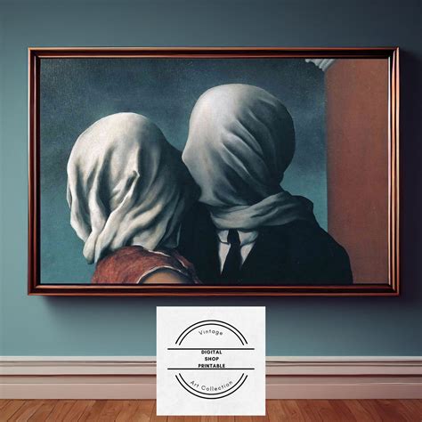 The Lovers René Magritte Printable Vintage Modern European Wall Art ...