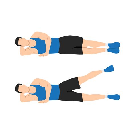 Man doing Lying side leg lifts or lateral raises hip abductors or ...