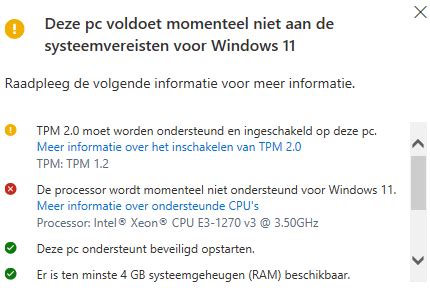 Geen upgrade naar Windows 11 mogelijk door processor. - Windows clients ...