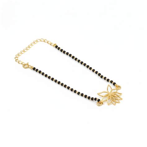 Lotus Mangalsutra Bracelet Gold-Plated | 92.5% Sterling Silver