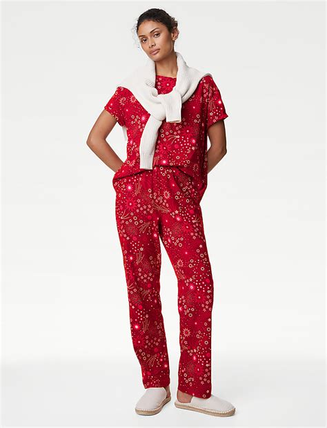 Buy Pure Cotton Star Print Pyjama Set at Marks & Spencer