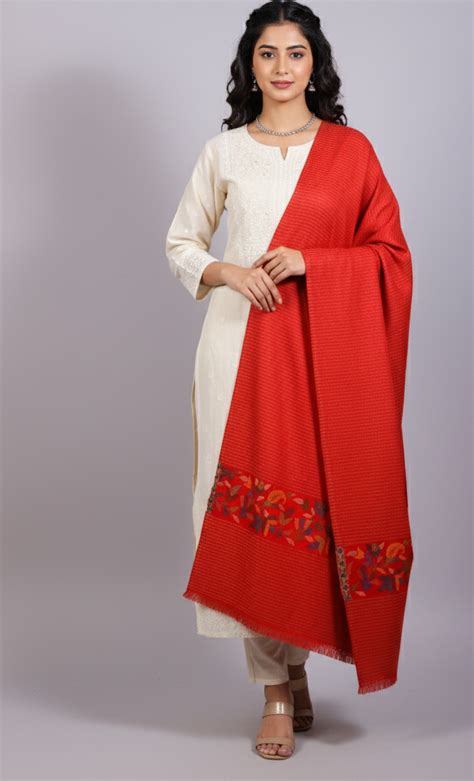 Evergreen Stripes light weight Shawl with Traditional Kani Weave Border ...