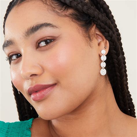 Buy Silver Hammered Circle Drop Earring - Accessorize India