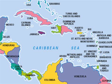 Map of Caribbean Sea Powerpoint Slide | Caribbean, Caribbean sea, Jamaica
