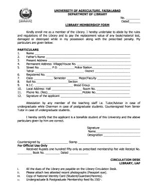 Fillable Online uaf edu Dated LIBRARY MEMBERSHIP FORM - University of ...