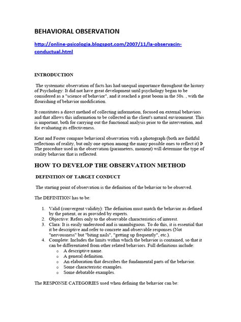 Image result for Behavioural Observation Example