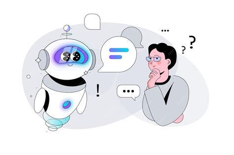 Premium Vector | A man asks a question to artificial intelligence bot ...
