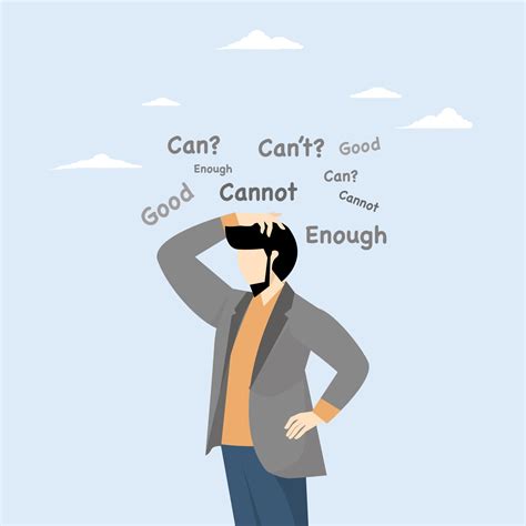 concept of self-doubt, confusion or lack of confidence to make bad ...