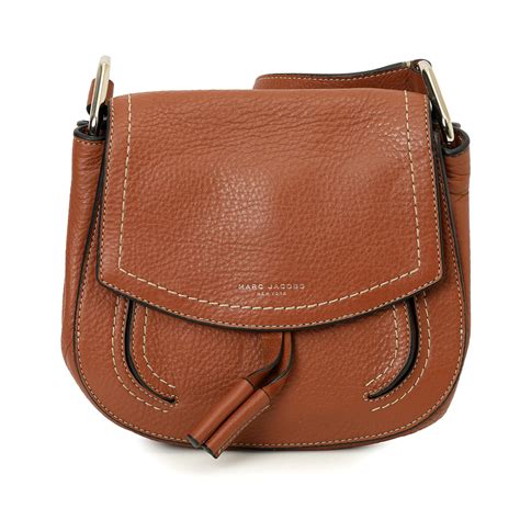 Shop Pre-Owned Authentic Marc Jacobs Brown Leather & Suede Flap ...